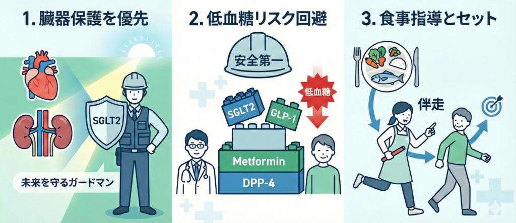 薬剤選択の「勝ちパターン」を作るイメージ